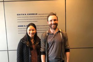 Student Lizzy Rader with ’20 with Sean Hefferon, Individual Giving and Special Events Associate at Playwrights Horizons