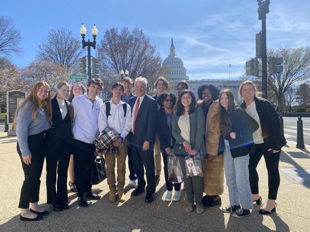 SGA and Poli Sci students meet Senator Tim Kaine at US Capitol