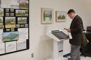 Browsing student publications on Eagle Scholar kiosk