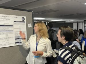 Ashton Crawford explains her research to the public.