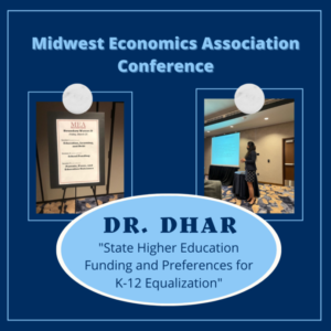 Images of Dr.Dhar at the Midwest Economics Association Conference