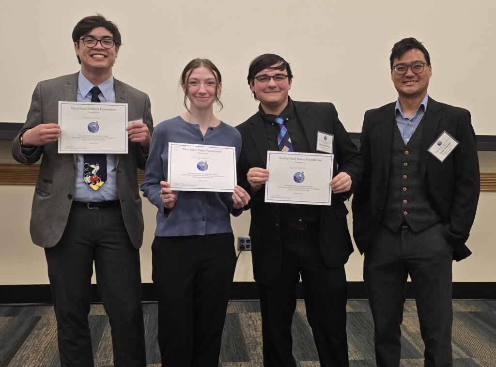 From left to right- Joey Gasink, Hannah Reents, Garrett Driscoll, and Dr. Tyler Frankel