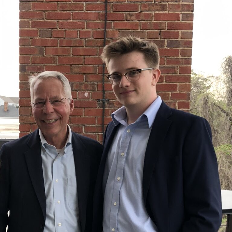 Dr. Nicholas and Anders outside