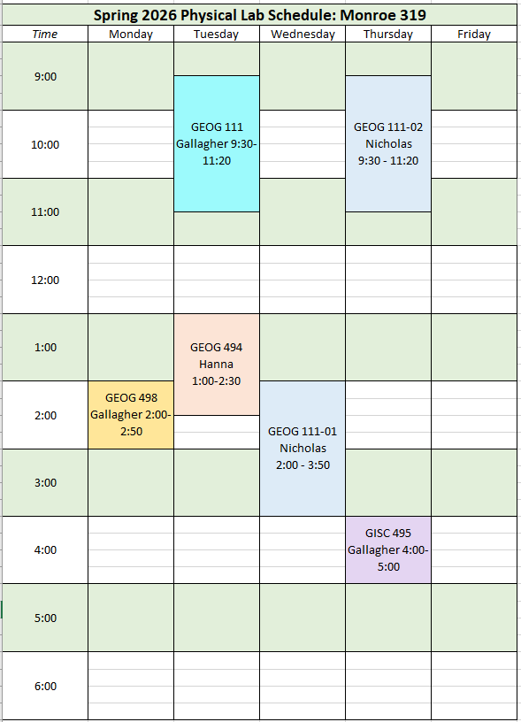 Schedule for Monroe 319
