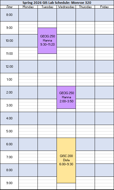 Schedule for Monroe 320
