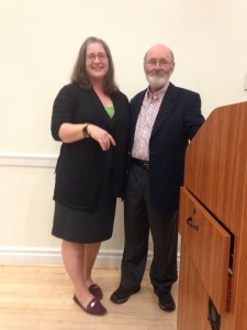 Photo of Professor Rosalyn Cooperman with Professor Emeritus John Kramer.