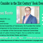 A flyer for the event with a headshot of Leopoldo Martinez Nucete.