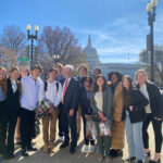 SGA students with Senator Kaine outside of the US Capitol building.