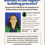 A flyer on event with info and photo of Leticia Gonzalez.
