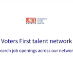 Brand for Voters First talent network to search job openings.