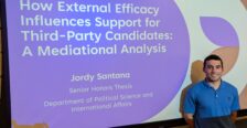 UMW graduate Jordy Santana presents his original research at the Annual Meeting of the Southern Political Science Association in San Juan, Puerto Rico.